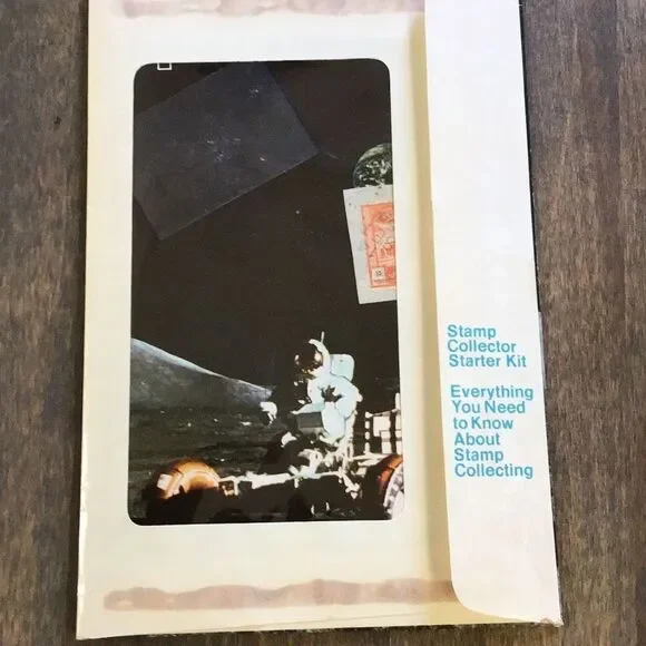 Vintage 1971 space stamp collectors album was 41 stamps